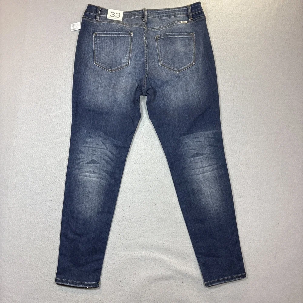 KanCan‎ Jean Women Size 33 Blue Curvy High Rise Button Fly Skinny NWT